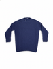 Maglione girocollo in misto lana blu