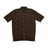 MASQ Polo unisex cioccolato con bottoni in cotone 