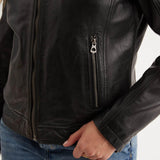DAYTONA 73 Giacca donna in pelle nera Walkora Black 