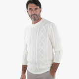 RAKKI Maglione girocollo bianco uomo The King of Cool 