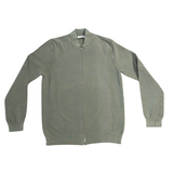 FRANCESCO PIERI MAGLIERIA Maglia modello Philip con zip in cotone verde salvia 